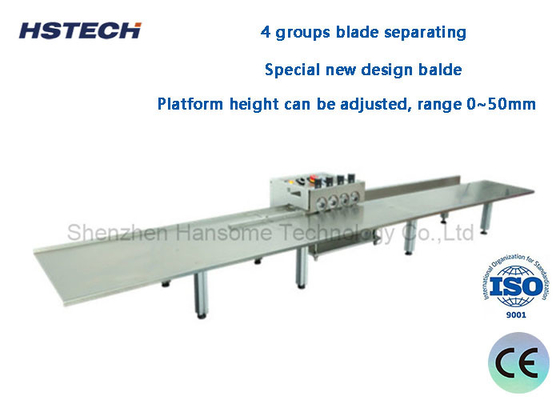 Καλή τιμή. 4 Ομάδες Blade Διαχωρισμός LED Hard Strip PCB Depaneling εξοπλισμός Χρησιμοποιώντας 1,2 μέτρα πλατφόρμα 4 Ομάδες Blade σε απευθείας σύνδεση