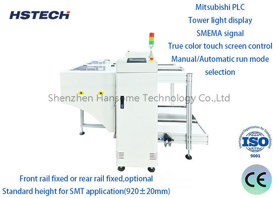 Καλή τιμή. Επαγγελματική συσκευή εκφόρτωσης PCB διπλής σιδηροτροχιάς με οθόνη φωτισμού πύργου και PLC Panasonic για παραγωγή SMT σε απευθείας σύνδεση